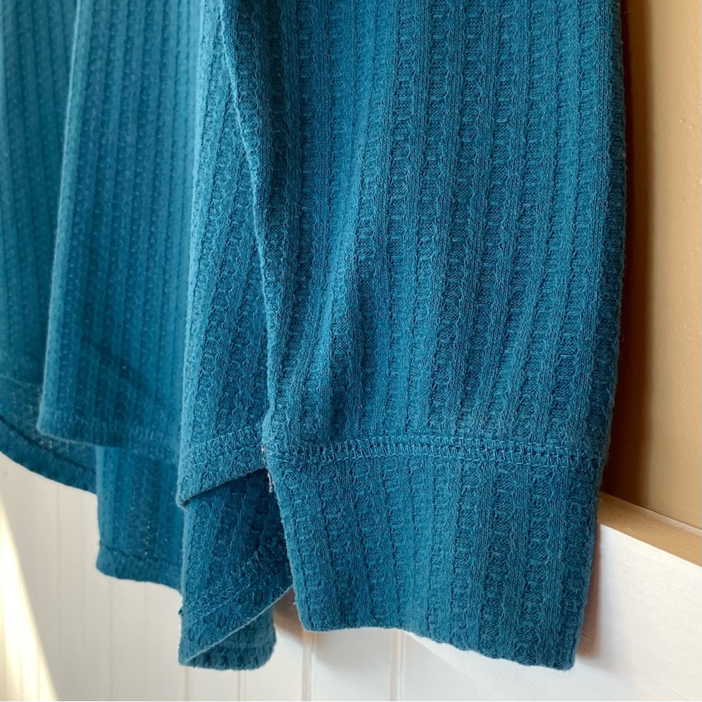 Chaser Teal long sleeve waffle hoodie, Large - Picture 5 of 8